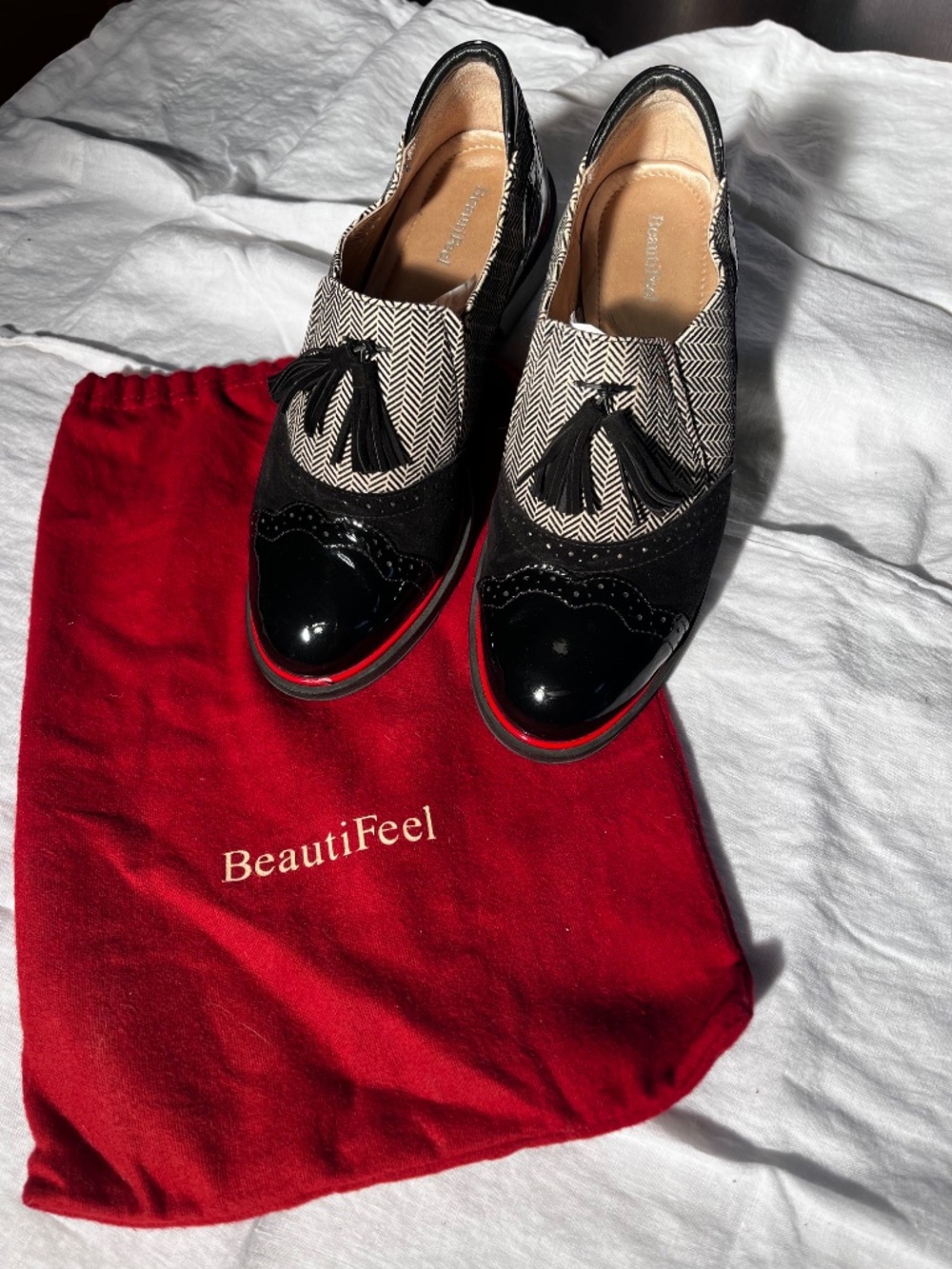 BeautiFeel Comfort Loafers Back and Herringbone